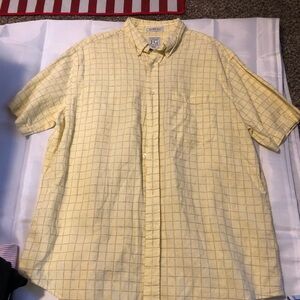 FG Field Gear Men's Yellow Checkered Casual Shirt